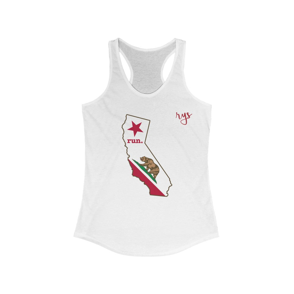 Run California Women's Racerback Tank (Flag)