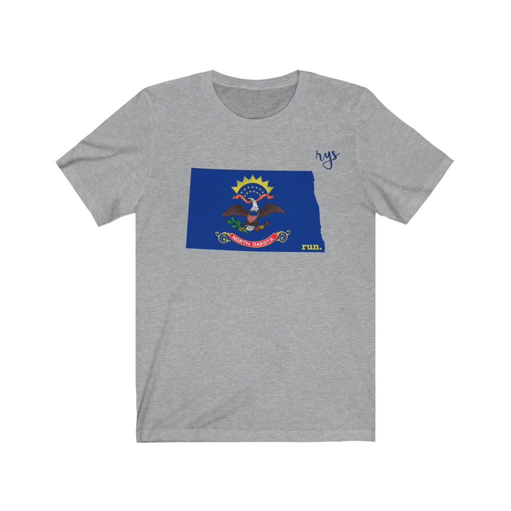 Run North Dakota Men's / Unisex T-Shirt (Flag)