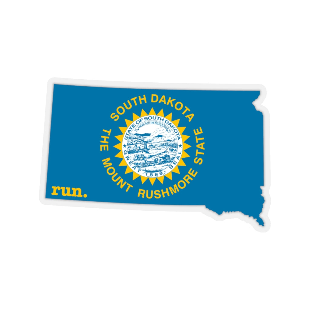 Run South Dakota Stickers (Flag)