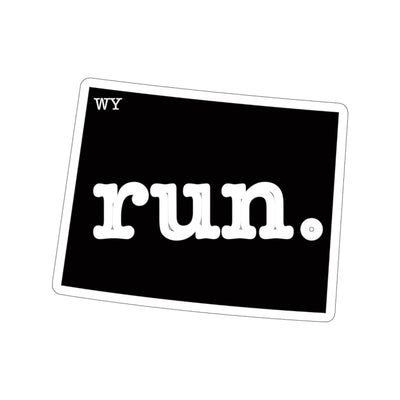 Run Wyoming Stickers (Solid)