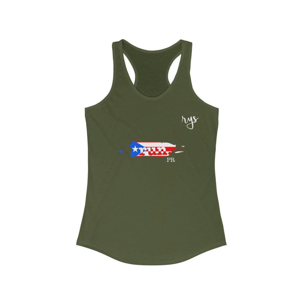 Run Puerto Rico Women's Racerback Tank (Flag)