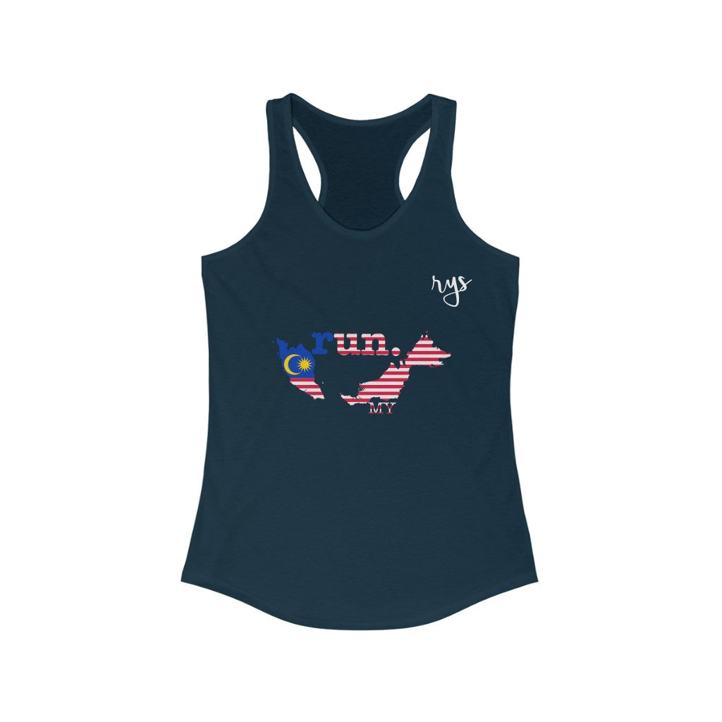 Run Malaysia Women's Racerback Tank (Flag)