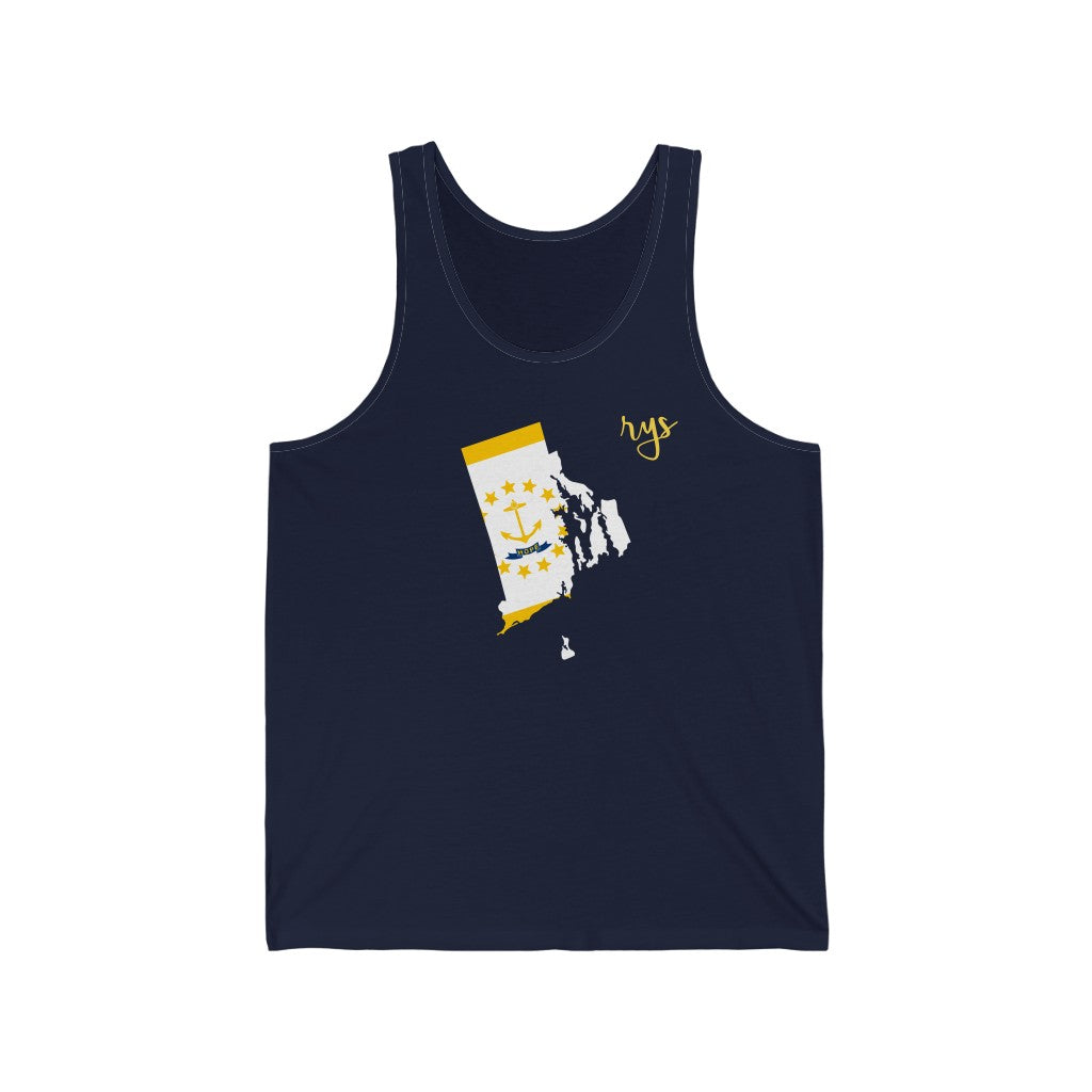 Run Rhode Island Men's / Unisex Tank Top (Flag)