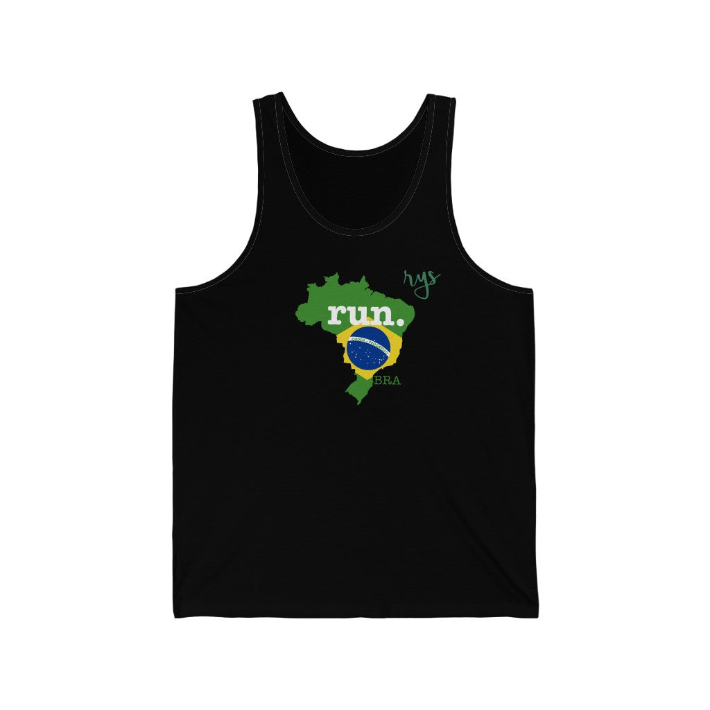 Run Brazil Men's / Unisex Tank Top (Flag)