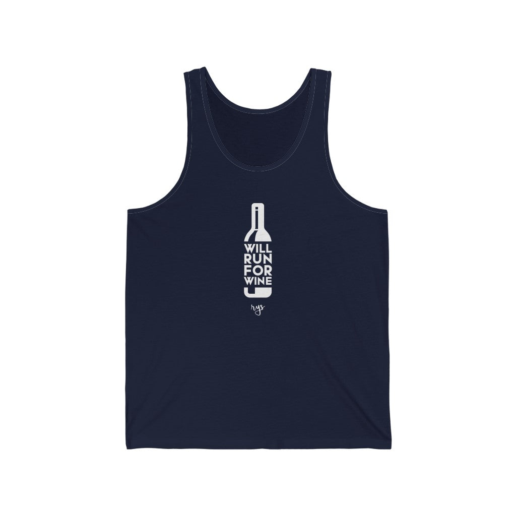 Will Run For Wine Men's / Unisex Tank Top