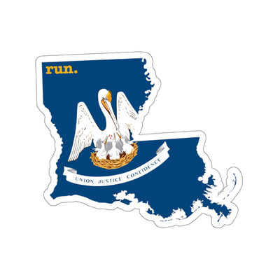 Run Louisiana Stickers (Flag)