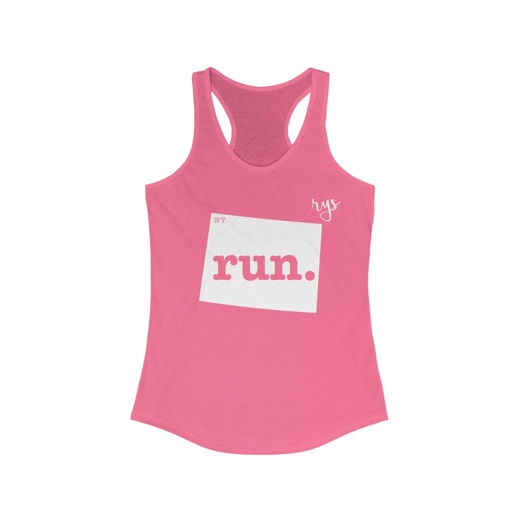 Run Wyoming Women's Racerback Tank (Solid)