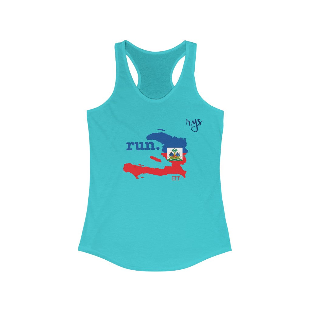 Run Haiti Women's Racerback Tank (Flag)