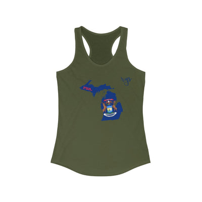 Run Michigan Women's Racerback Tank (Flag)