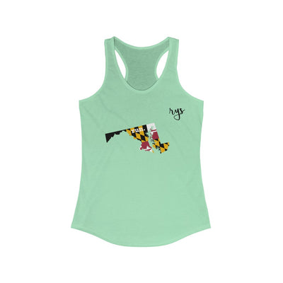 Run Maryland Women's Racerback Tank (Flag)