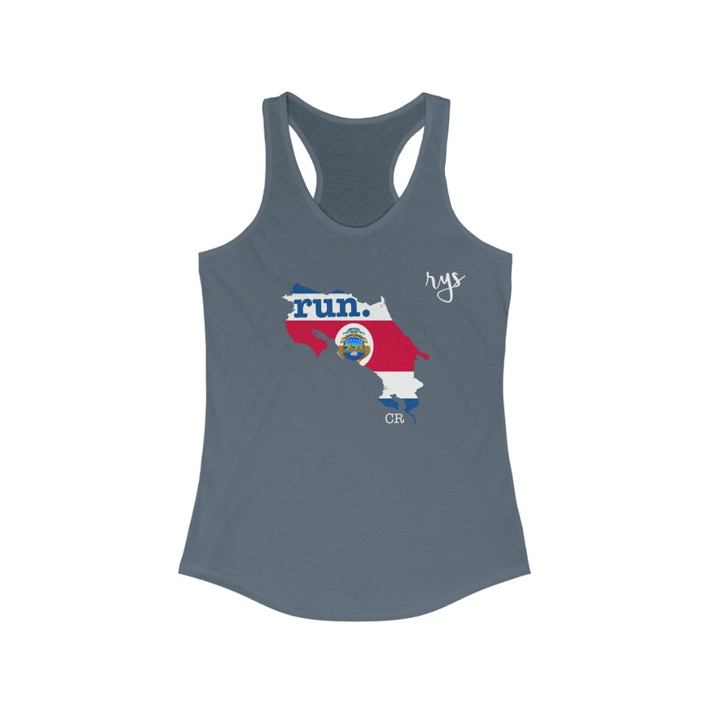 Run Costa Rica Women's Racerback Tank (Flag)