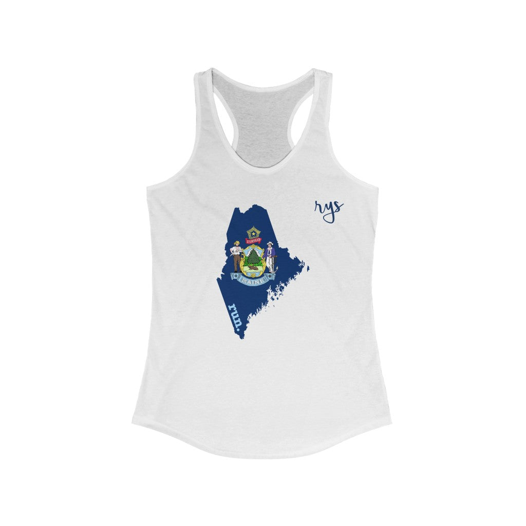 Run Maine Women's Racerback Tank (Flag)