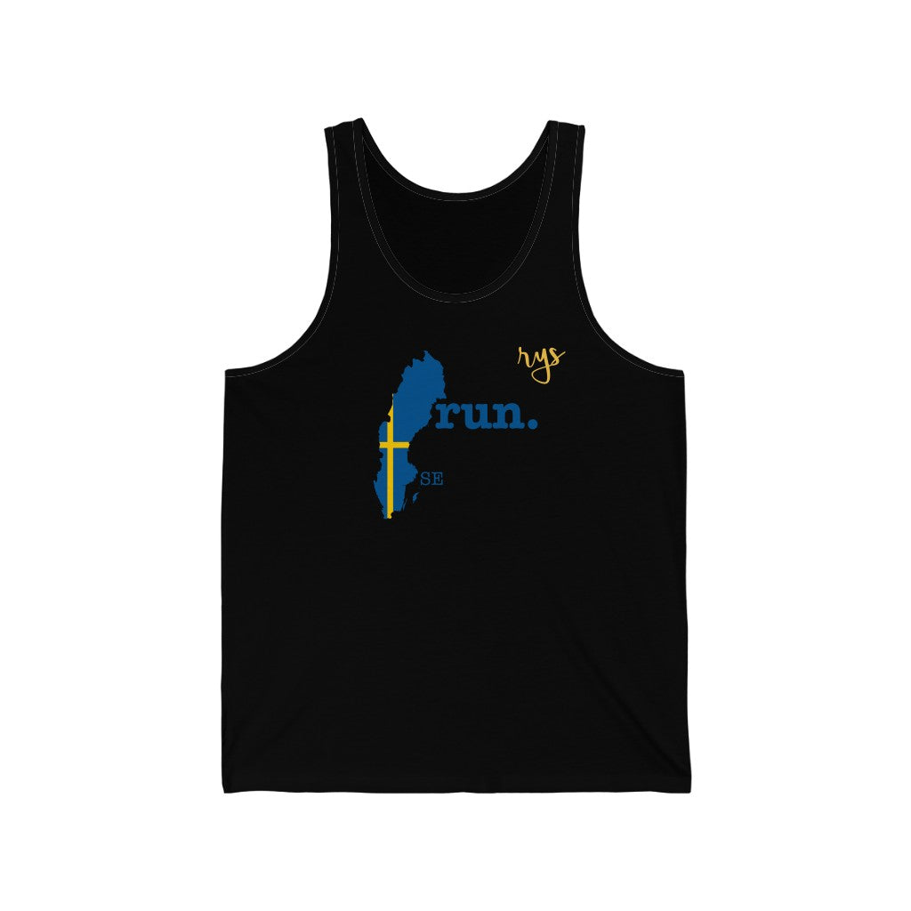 Run Sweden Men's / Unisex Tank Top (Flag)