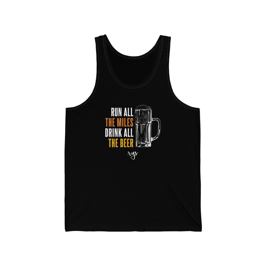 Run Miles Drink Beer Men's / Unisex Tank Top