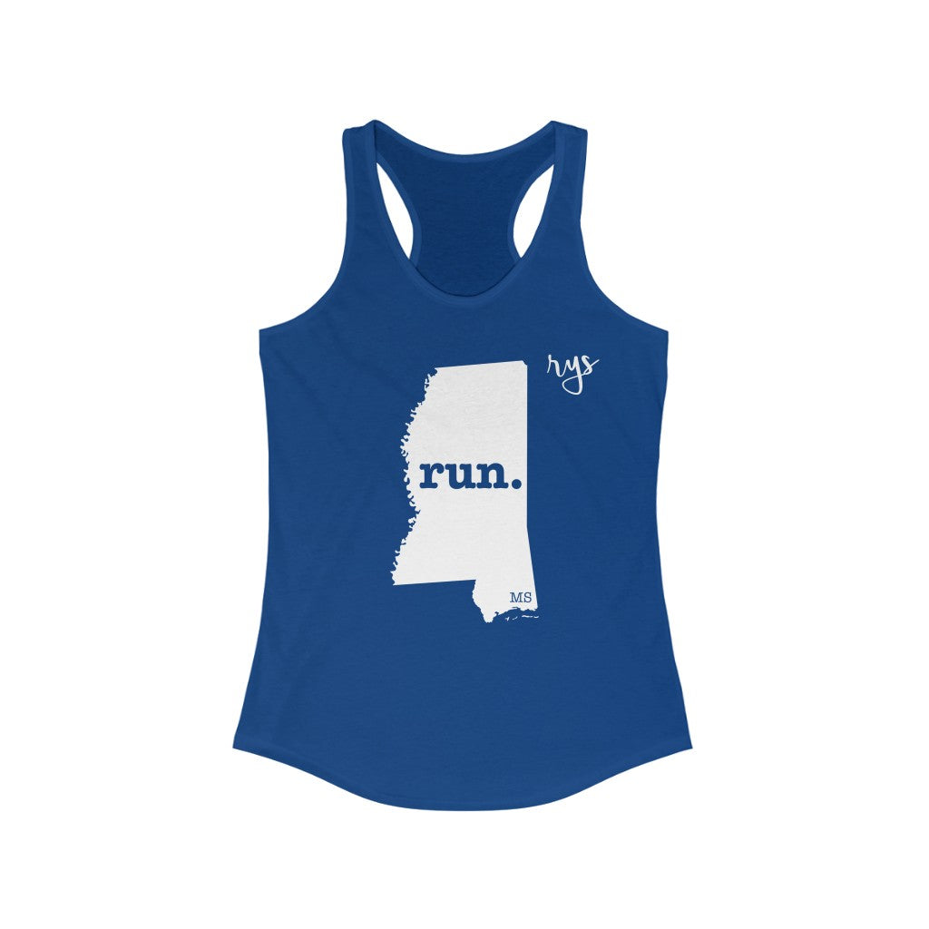 Run Mississippi Women's Racerback Tank (Solid)