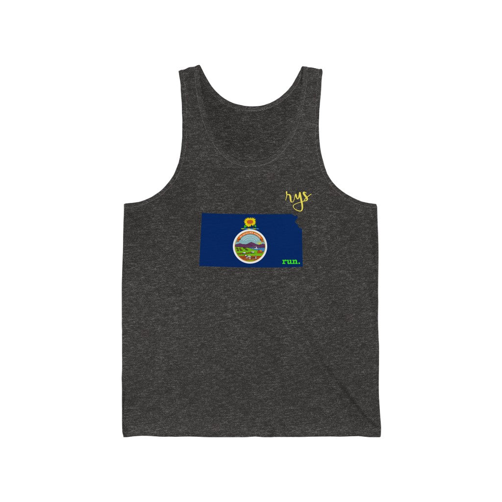 Run Kansas Men's / Unisex Tank Top (Flag)