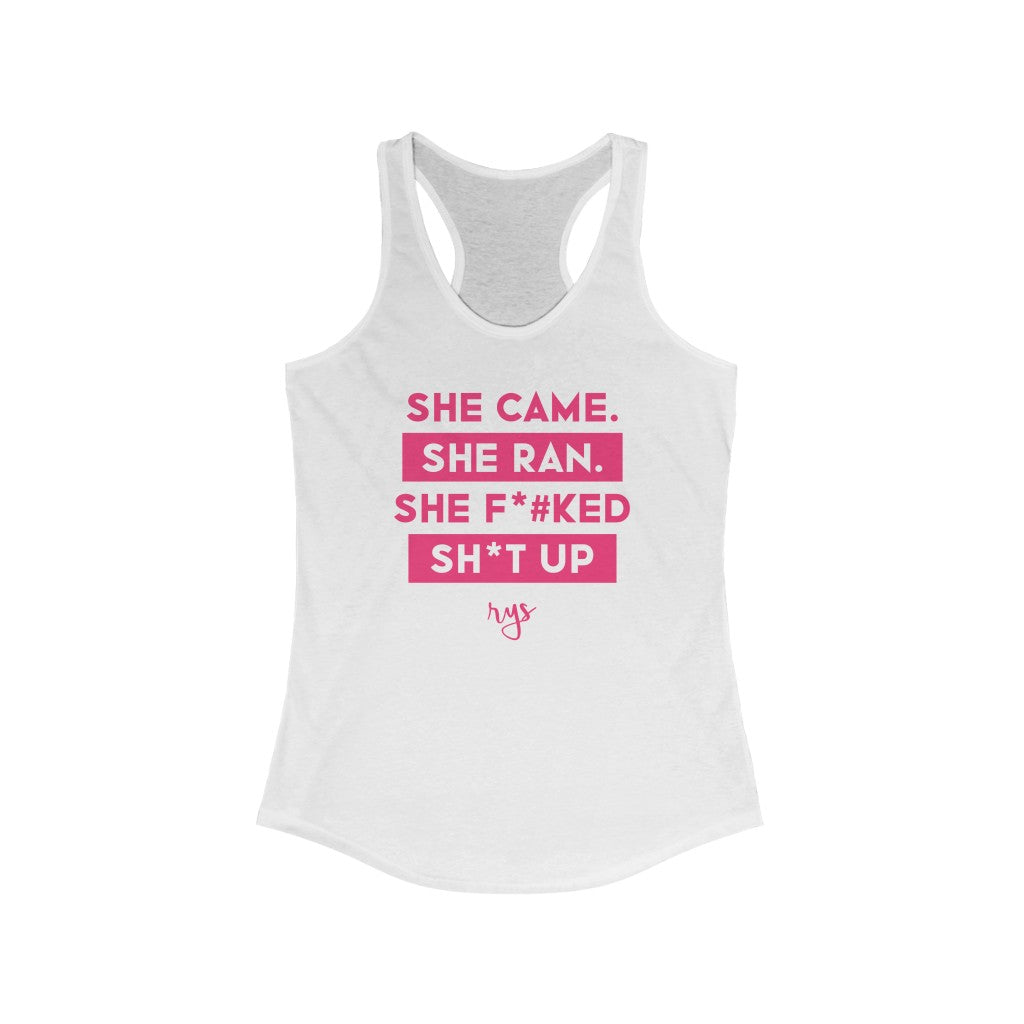 She Came She Ran Women's Racerback Tank