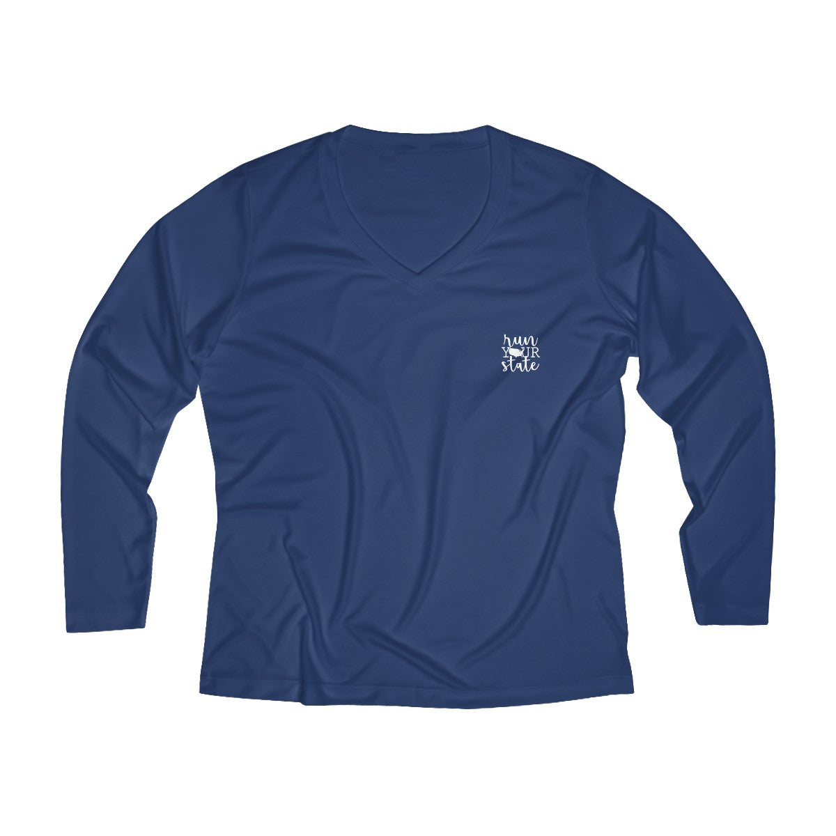 Run Your State Women's Long Sleeve Performance V-Neck Tee