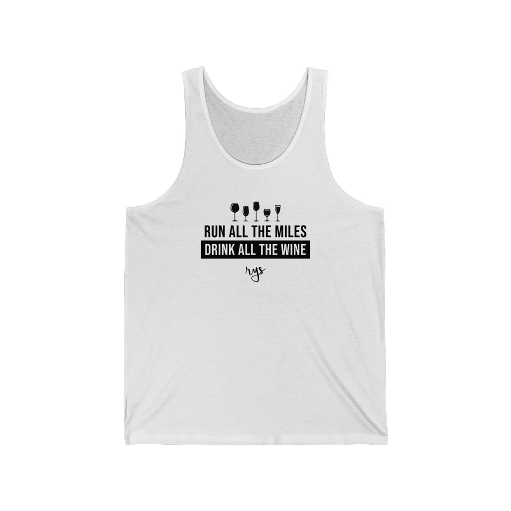 Run Miles Drink Wine Men's / Unisex Tank Top