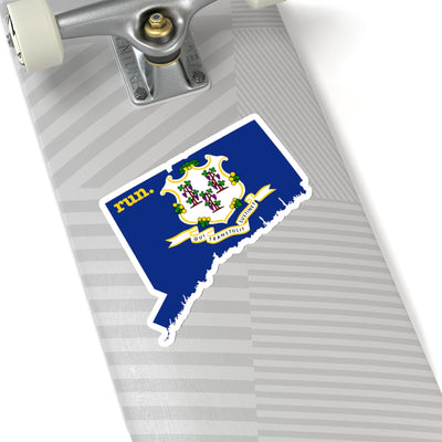 Run Connecticut Stickers (Flag)