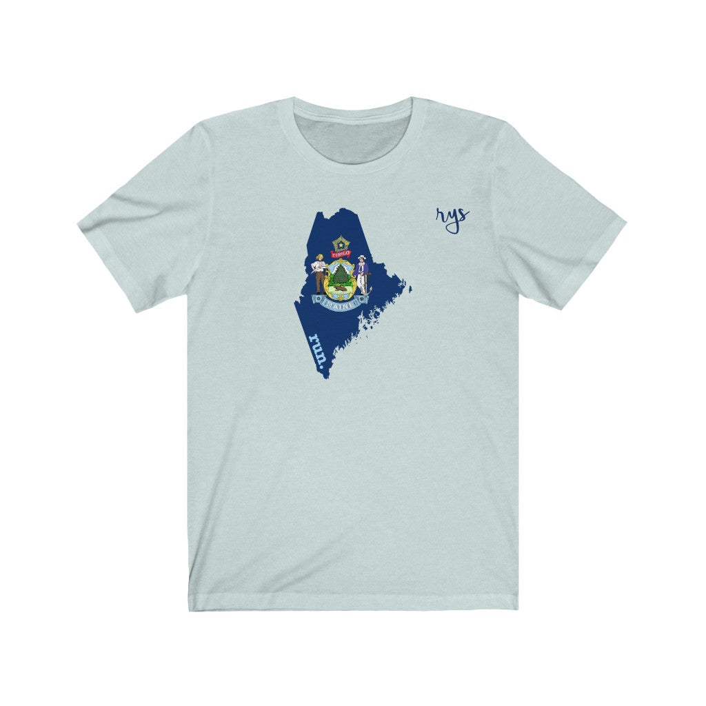 Run Maine Men's / Unisex T-Shirt (Flag)