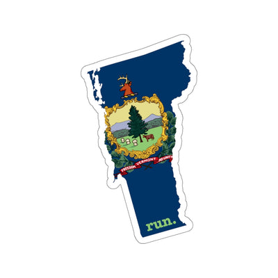Run Vermont Stickers (Flag)