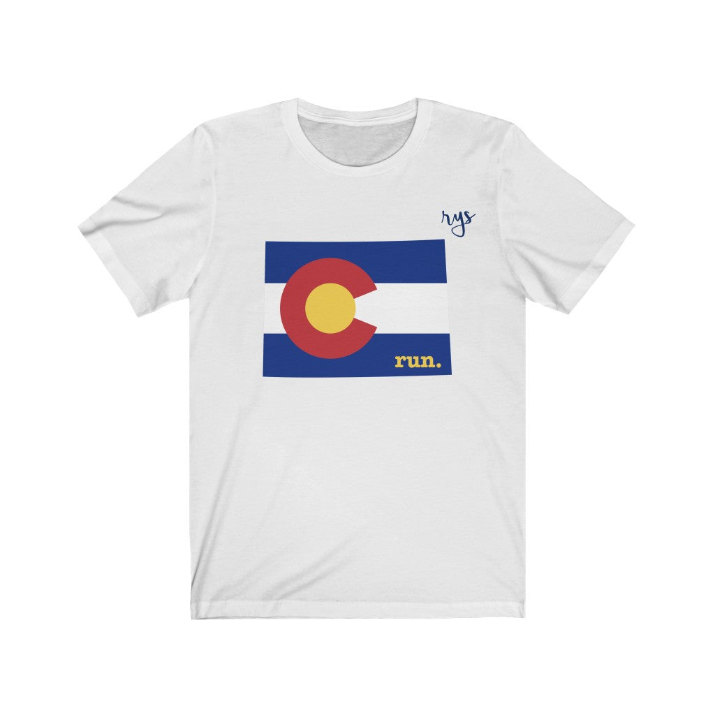 Run Colorado Men's / Unisex T-Shirt (Flag)