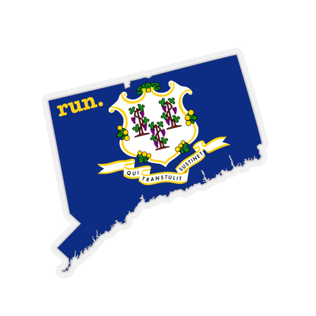 Run Connecticut Stickers (Flag)