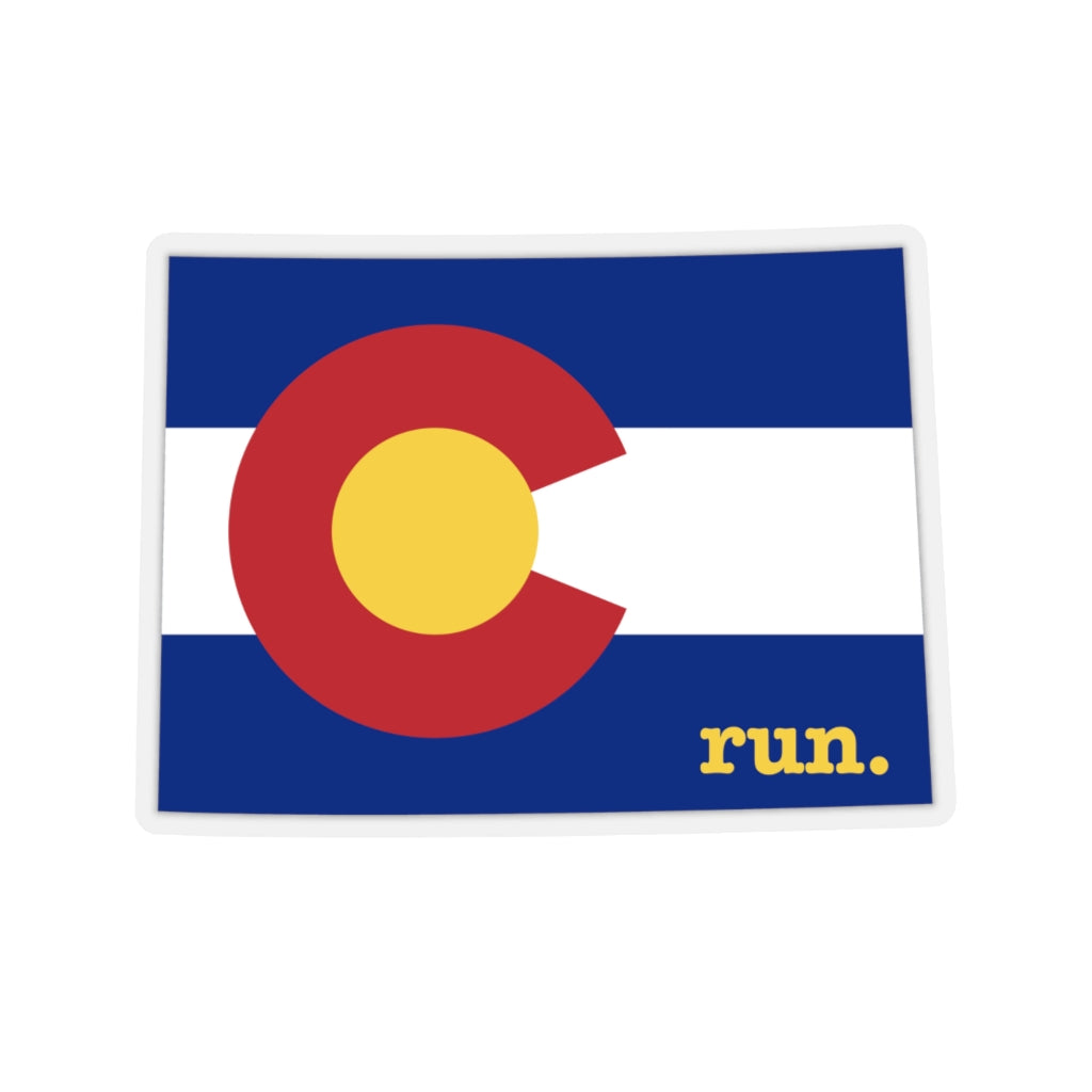 Run Colorado Stickers (Flag)