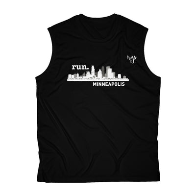 Run Minneapolis, MN Men's Sleeveless Performance Tee (Solid)