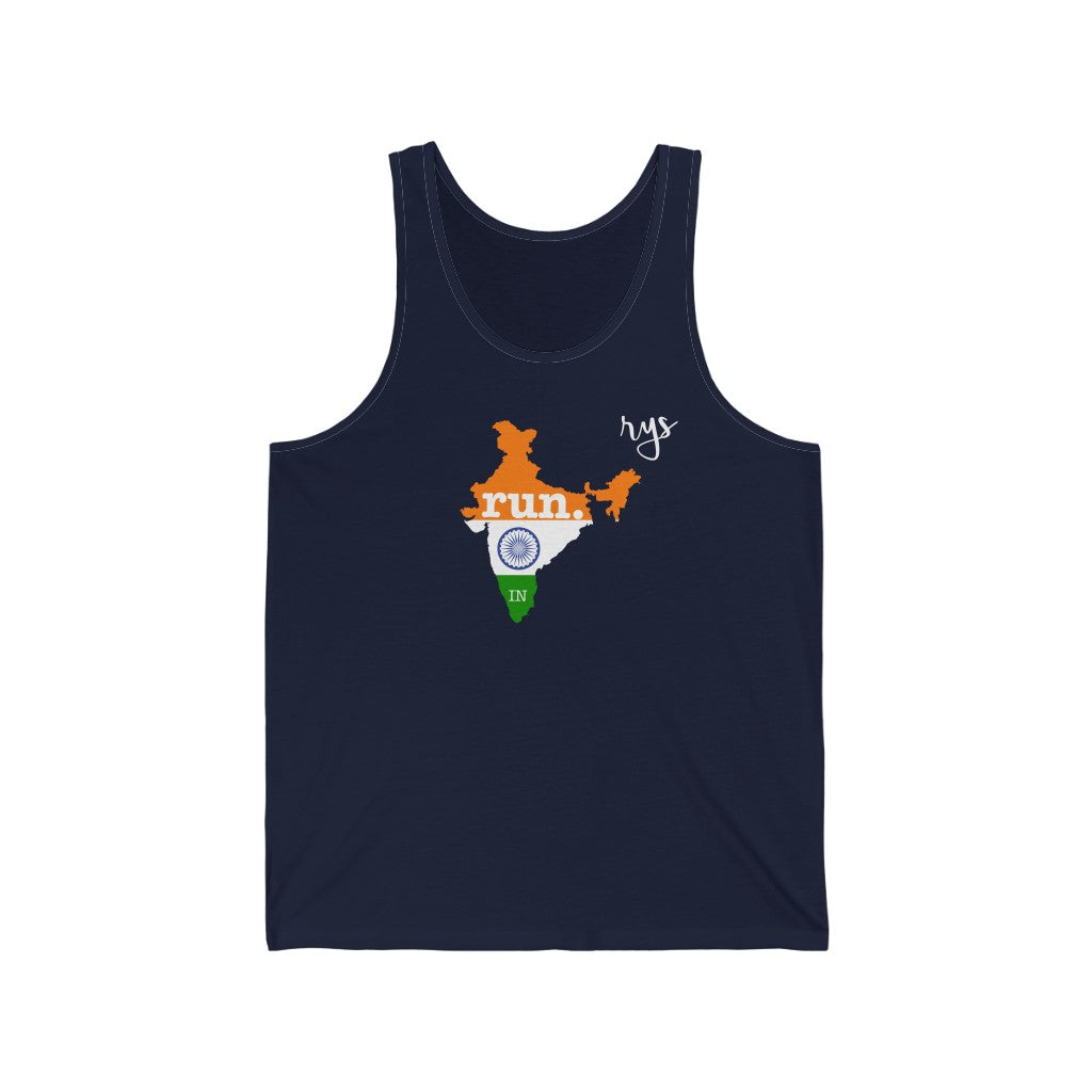 Run India Men's / Unisex Tank Top (Flag)