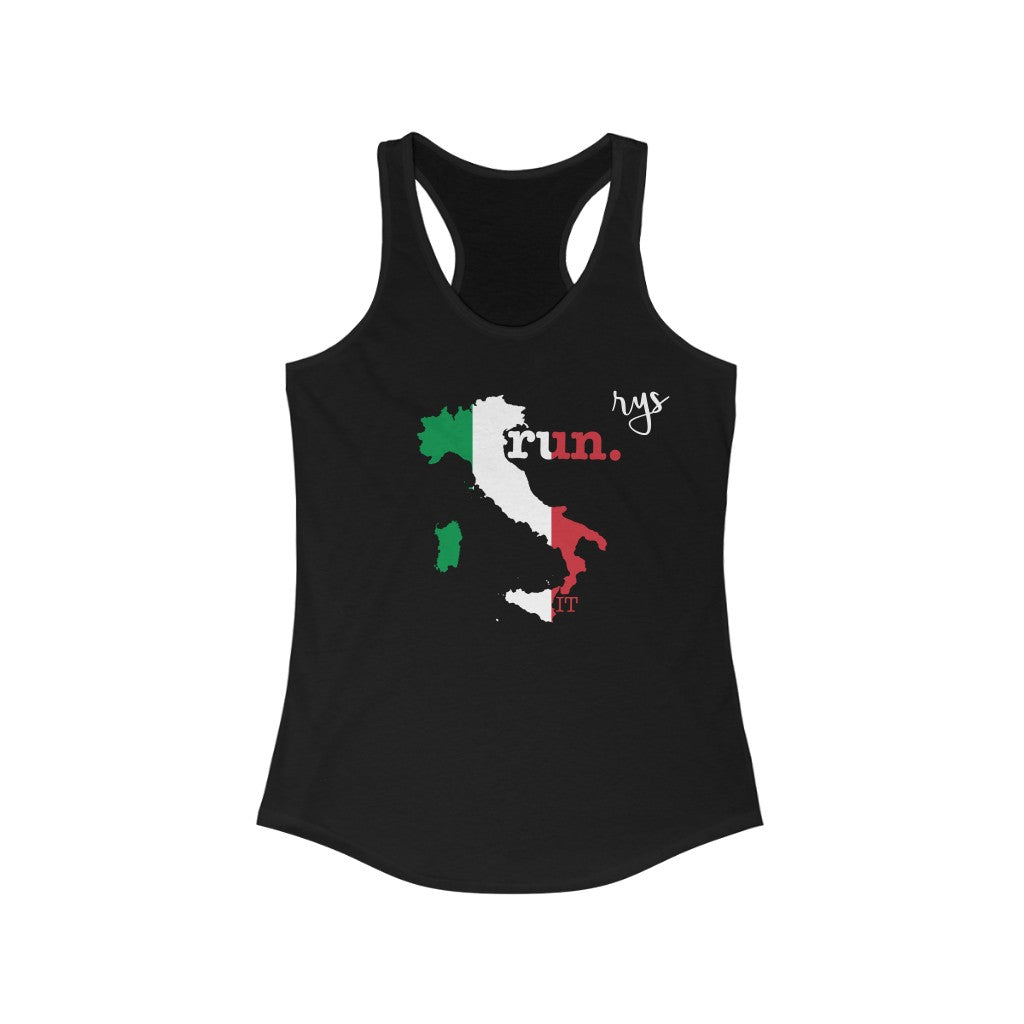 Run Italy Women's Racerback Tank (Flag)