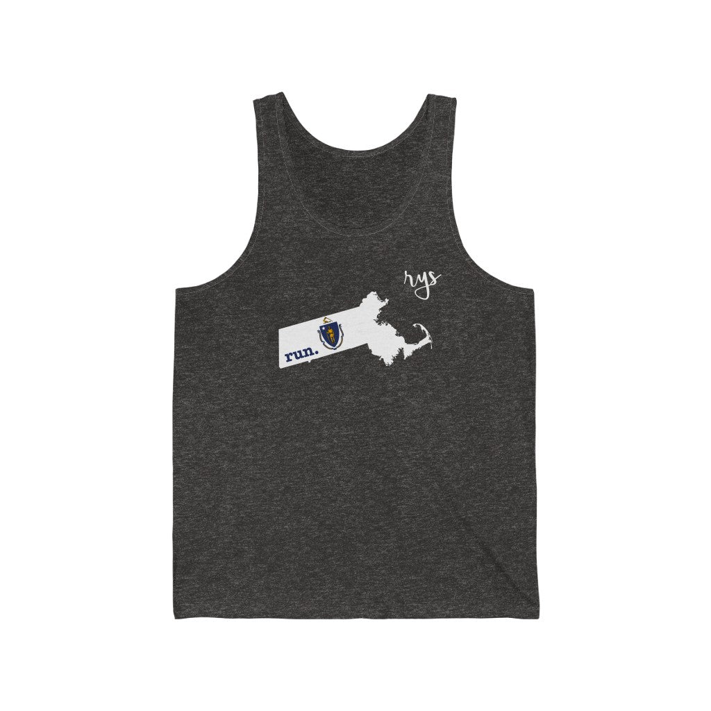 Run Massachusetts Men's / Unisex Tank Top (Flag)