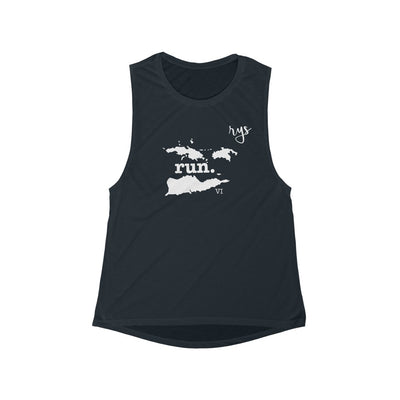 Run US Virgin Islands Women's Scoop Muscle Tank (Solid)