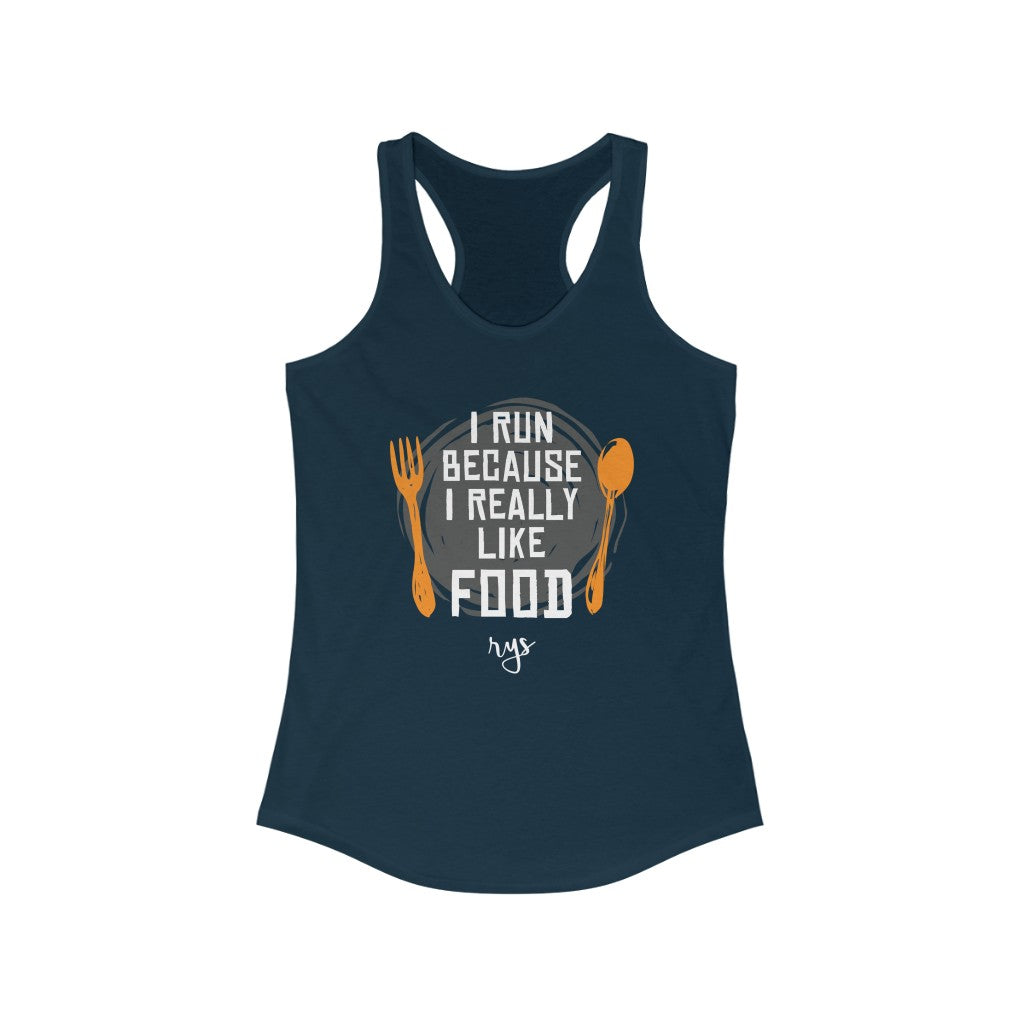 Run For Food Women's Racerback Tank