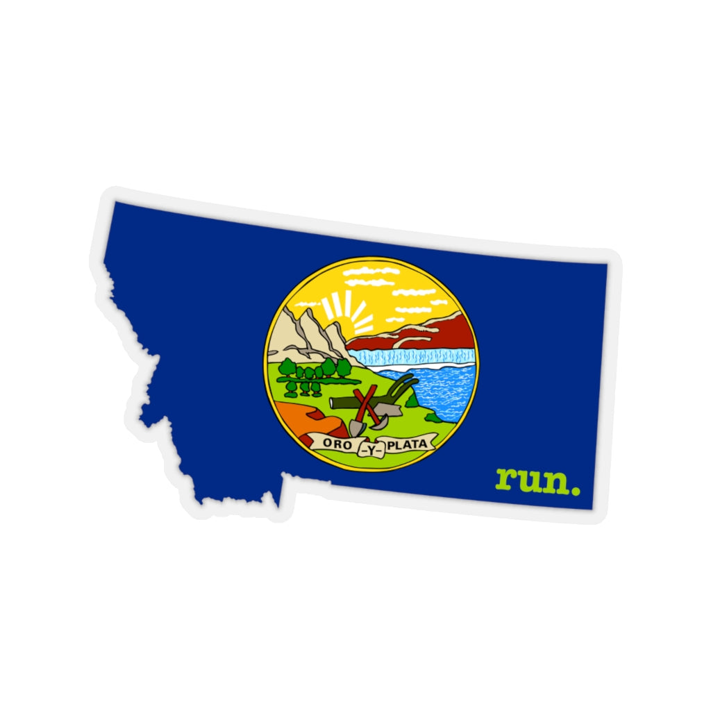 Run Montana Stickers (Flag)
