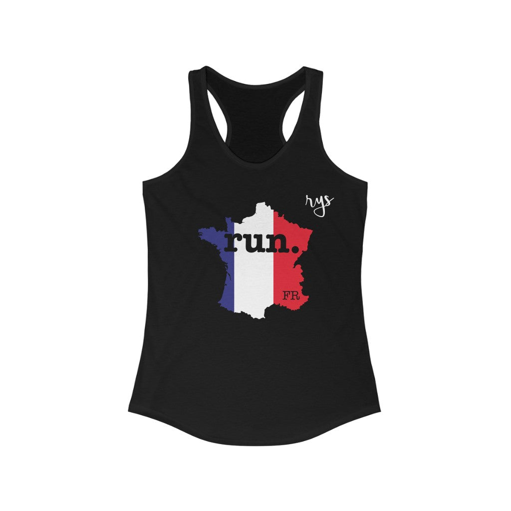 Run France Women's Racerback Tank (Flag)