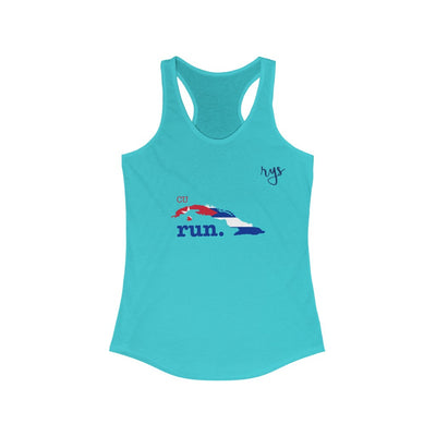 Run Cuba Women's Racerback Tank (Flag)