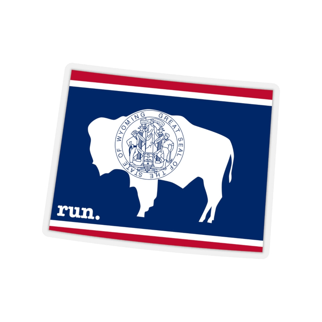Run Wyoming Stickers (Flag)