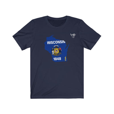 Run Wisconsin Men's / Unisex T-Shirt (Flag)