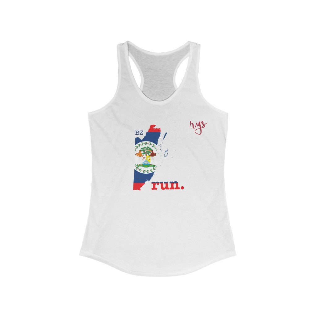 Run Belize Women's Racerback Tank (Flag)