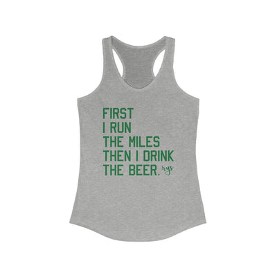 First Miles Then Beer Women's Racerback Tank