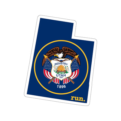 Run Utah Stickers (Flag)