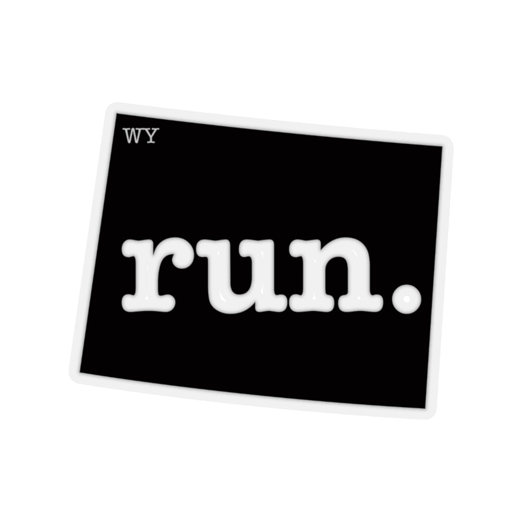 Run Wyoming Stickers (Solid)