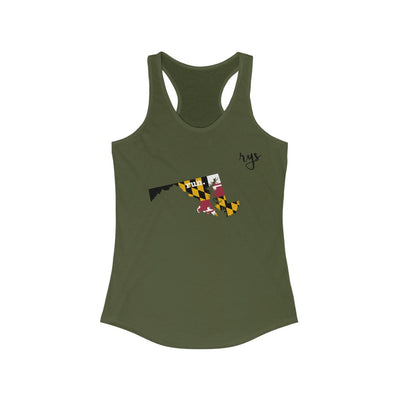 Run Maryland Women's Racerback Tank (Flag)