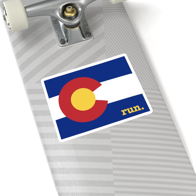 Run Colorado Stickers (Flag)
