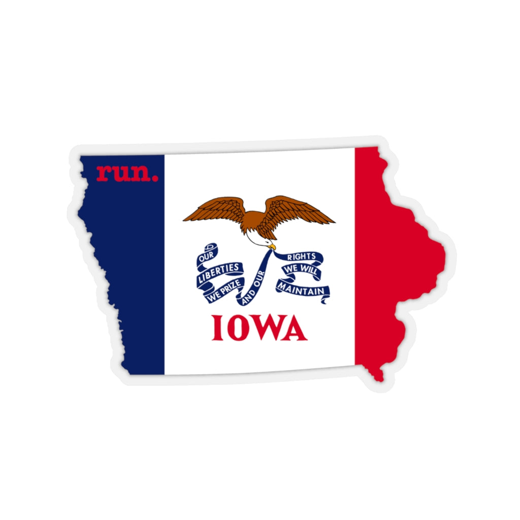 Run Iowa Stickers (Flag)