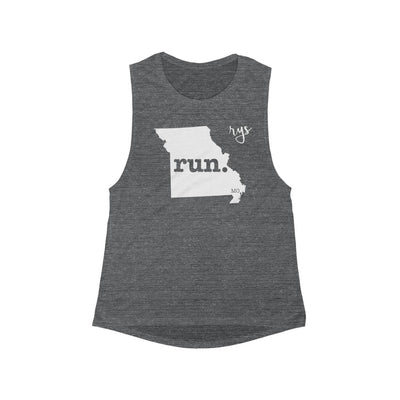 Run Missouri Women's Scoop Muscle Tank (Solid)