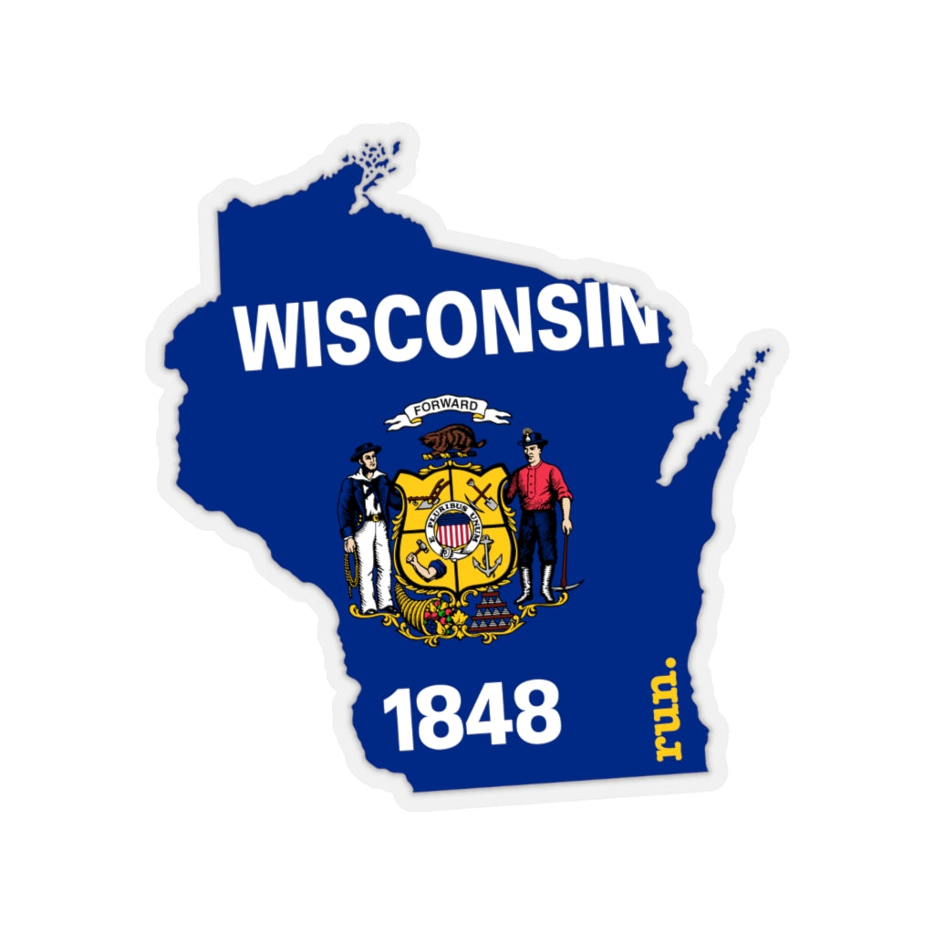 Run Wisconsin Stickers (Flag)