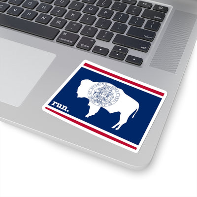 Run Wyoming Stickers (Flag)